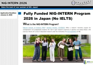 Fully Funded NIG-INTERN Program 2026 in Japan (No IELTS)