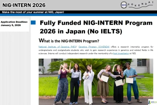 Fully Funded NIG-INTERN Program 2026 in Japan (No IELTS)