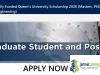 Fully Funded Queen's University Scholarship 2026 (Masters, PhD, and Postdoc Positions in Engineering)