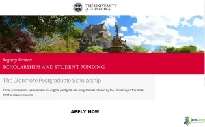 Fully Funded University of Edinburgh Glenmore Scholarships 2026 (E-Learning Scholarship)