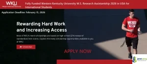 Fully Funded Western Kentucky University M.S. Research Assistantship 2026 in USA for International Students