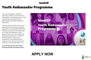 HundrED Youth Ambassador Programme 2026 for Global Young Changemakers (Social Impact Mentorship and SDG Collaboration)