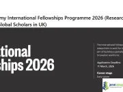 The British Academy International Fellowships Programme 2026 (Research Placement for Early-Career Global Scholars in UK) The British Academy International Fellowships Programme 2026 (Research Placement for Early-Career Global Scholars in UK)