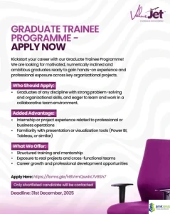 ValueJet Graduate Trainee Program 2026 in Nigeria (Monthly Salary, Training, and Employment in Aviation)