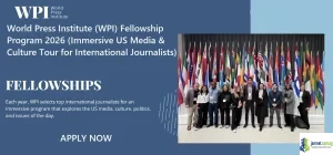 World Press Institute (WPI) Fellowship Program 2026 (Immersive US Media & Culture Tour for International Journalists)