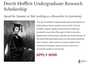 Fully Funded Dorrit Hoffleit Undergraduate Research Scholarship 2026 at Yale University (Astronomy Internship for International Students)