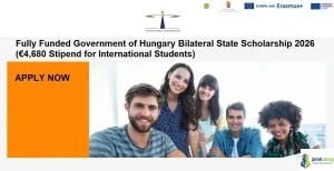 Fully Funded Government of Hungary Bilateral State Scholarship 2026 (€4,680 Stipend for International Students)