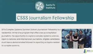 Fully Funded Santa Fe Institute Complex Systems Summer School Journalism Fellowship 2026 in USA