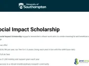 Fully Funded University of Southampton Social Impact Scholarship 2026 (PhD Scholarship UK) Fully Funded University of Southampton Social Impact Scholarship 2026 (PhD Scholarship UK)