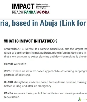 IMPACT Initiatives Research Manager 2026 (Paid Humanitarian Leadership Role in Abuja, Nigeria for International Experts)