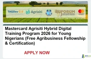 Mastercard Agrisiti Hybrid Digital Training Program 2026 for Young Nigerians (Free Agribusiness Fellowship & Certification)