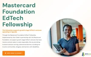 Mastercard Foundation EdTech Fellowship 2026 (70,000 Equity-Free Grant)
