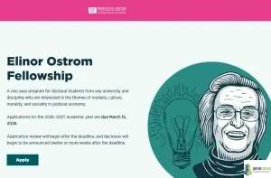 Mercatus Center Elinor Ostrom Fellowship 2026-2027 (7,000 Award for PhD Students in Political Economy)