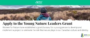 Nature Canada Young Nature Leaders Grant 2026 ($1,000 Funding)