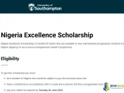 Nigeria Excellence Scholarship 2026 (£4,000 Tuition Reduction for Nigerian Students) Nigeria Excellence Scholarship 2026 (£4,000 Tuition Reduction for Nigerian Students)