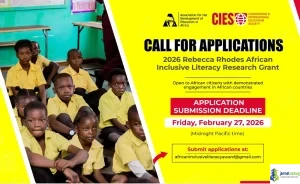 Rebecca Rhodes African Inclusive Literacy Research Grant 2026 (5,000 USD for African Scholars)