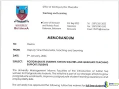 University of Botswana Postgraduate Scholarship 2026 (PhD & Masters Tuition Fee Waiver)