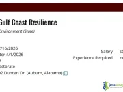 Auburn University Postdoctoral Fellowship 2026 (Gulf Coast Resilience Research) Auburn University Postdoctoral Fellowship 2026 (Gulf Coast Resilience Research)