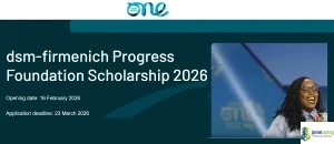 Dsm-firmenich Progress Foundation Scholarship 2026