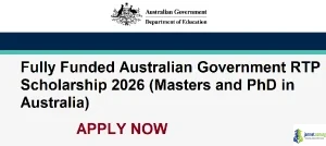 Fully Funded Australian Government RTP Scholarship 2026 (Masters and PhD in Australia)