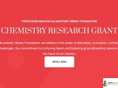 Fully Funded Chemistry Research Grant 2026 by Professor Abayomi Oluwatosin Jiboku Foundation