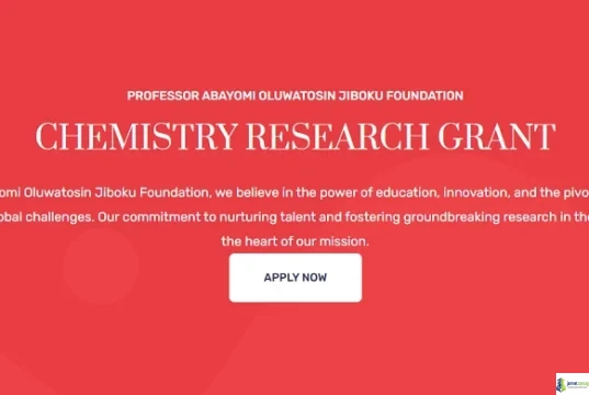Fully Funded Chemistry Research Grant 2026 by Professor Abayomi Oluwatosin Jiboku Foundation Fully Funded Chemistry Research Grant 2026 by Professor Abayomi Oluwatosin Jiboku Foundation