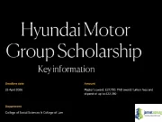 Fully Funded Hyundai Motor Group Scholarship 2026/2027 at SOAS University of London Fully Funded Hyundai Motor Group Scholarship 2026-2027 at SOAS University of London