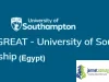 GREAT Scholarships 2026 for Egypt International Students at University of Southampton