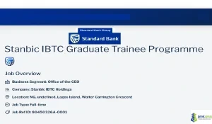 2026 Stanbic IBTC Graduate Trainee Program (Career Building Training)