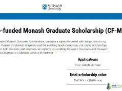 Co-funded Monash Graduate Scholarship (CF-MGS) 2026 Co-funded Monash Graduate Scholarship (CF-MGS) 2026