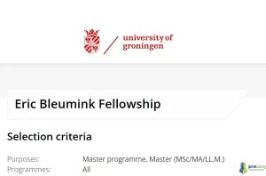 Fully Funded Eric Bleumink Scholarship 2027 at University of Groningen