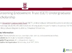Fully Funded Grooming Endowment Trust Undergraduate Scholarship 2026 Fully Funded Grooming Endowment Trust Undergraduate Scholarship 2026