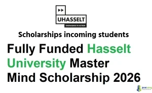 Fully Funded Hasselt University Master Mind Scholarship 2026