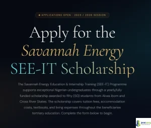 Fully Funded Savannah Energy Scholarship (SEE-IT) 2026