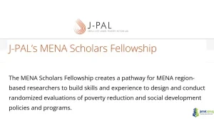 J-PAL MENA Scholars Fellowship 2026 (15,000 USD Stipend)
