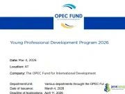 OPEC Fund Young Professional Development Program (YPDP) 2026 OPEC Fund Young Professional Development Program (YPDP) 2026