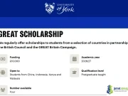 UK GREAT Scholarships 2026 (University of York Aid) UK GREAT Scholarships 2026 (University of York Aid)