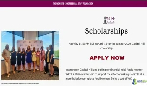 USA 2026 WCSF Capitol Hill Scholarship for Women in Legislative Internships