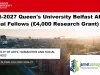 2026-2027 Queen's University Belfast AHSS Global Fellows (£4,000 Research Grant)