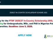2026-27 PTDF In-Country Scholarship (Full Funding for Nigerian Students)