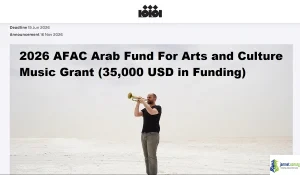 2026 AFAC Music Grant (35,000 USD in Funding)