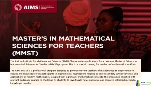 2026 AIMS Master of Mathematical Sciences Scholarship (for Teachers)