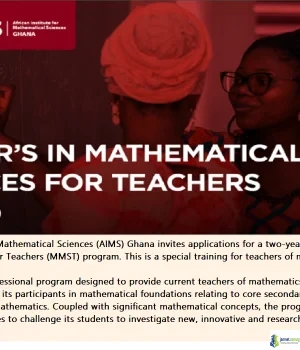 2026 AIMS Master of Mathematical Sciences Scholarship (for Teachers)