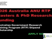 2026 Australia ANU RTP Masters & PhD Research Funding 2026 Australia ANU RTP Masters & PhD Research Funding