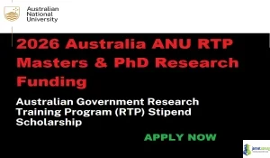 2026 Australia ANU RTP Masters & PhD Research Funding