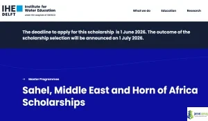 2026 IHE Delft Scholarship (Fully Funded Masters in Netherlands)