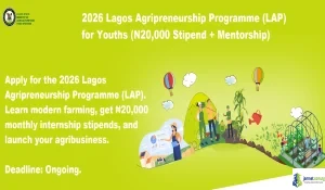 2026 Lagos Agripreneurship Programme (LAP) for Youths