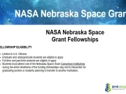 2026 NASA Nebraska Space Grant Fellowships for STEM Students
