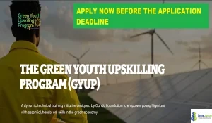 2026 Oando Foundation Green Youth Upskilling Program