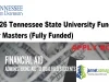 2026 Tennessee State University Funding for Masters (Fully Funded)